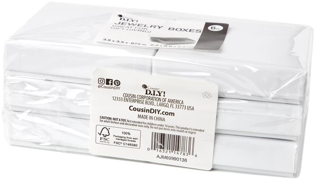 Alt view image 3 of 7 - Cousin DIY White Square Paper Gift Boxes, 3.5" x 3.5", 6 Piece, Unisex, Adult