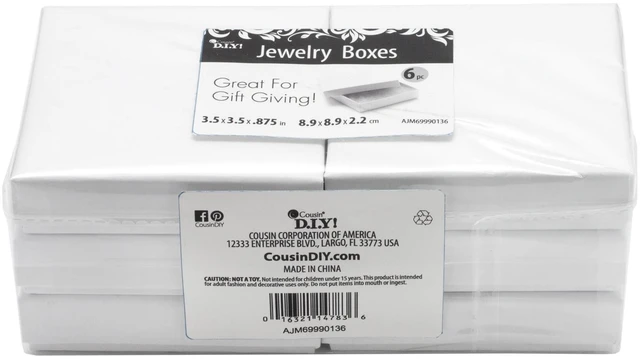 Alt view image 6 of 7 - Cousin DIY White Square Paper Gift Boxes, 3.5" x 3.5", 6 Piece, Unisex, Adult