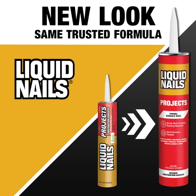 Alt view image 3 of 7 - (2 pack) Liquid Nails 10 oz Interior Projects Latex Construction Adhesive Tan