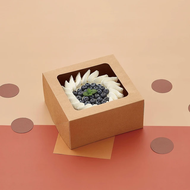 Alt view image 4 of 4 - Way To Celebrate Kraft Cake Box with Window, 8 in x 8 in x 4 in, 3-Pack