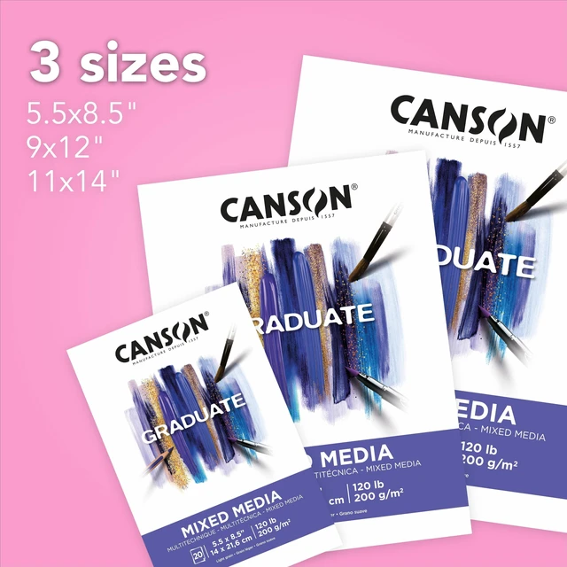 Alt view image 3 of 5 - Canson Graduate 9" x 12" Mixed Media Paper Pad (20 Sheets), Art Paper for Adults and Students