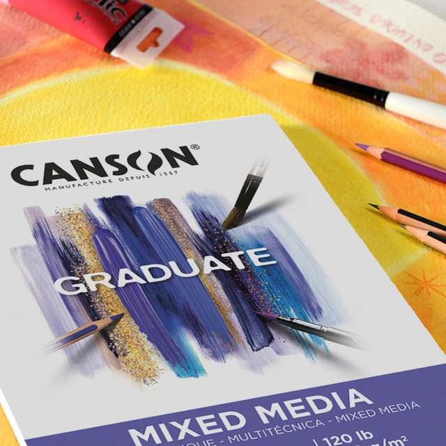Alt view image 5 of 5 - Canson Graduate 9" x 12" Mixed Media Paper Pad (20 Sheets), Art Paper for Adults and Students