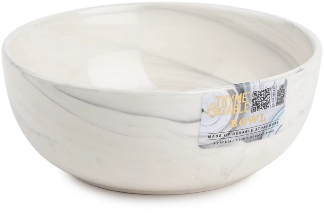 Alt view image 3 of 6 - Thyme & Table Grey Marble Ceramic Bowl