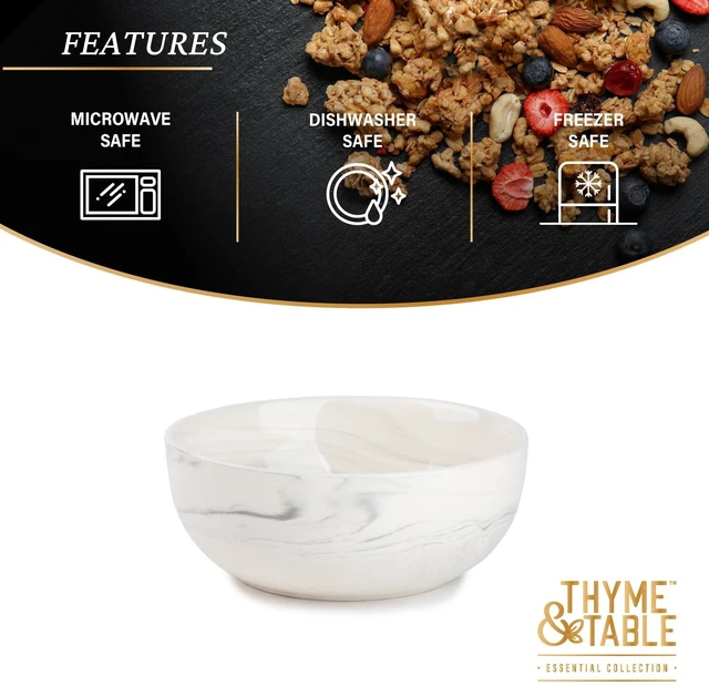 Alt view image 5 of 6 - Thyme & Table Grey Marble Ceramic Bowl