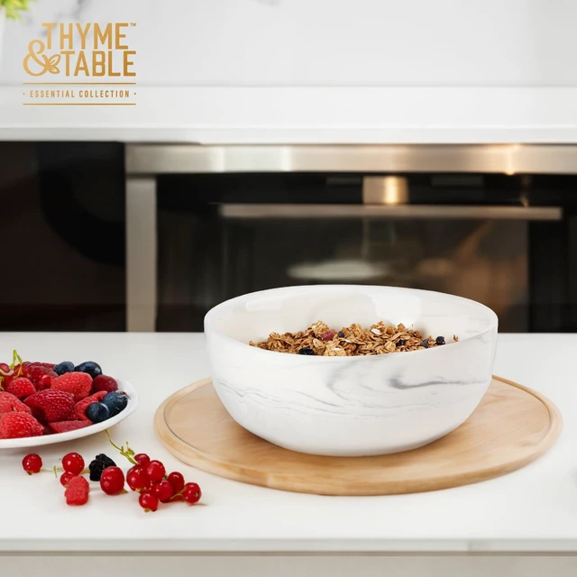 Alt view image 4 of 6 - Thyme & Table Grey Marble Ceramic Bowl