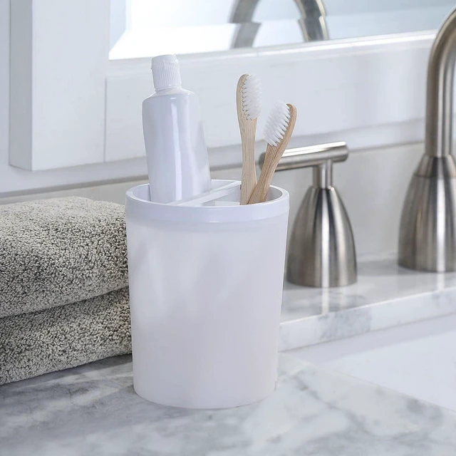 Alt view image 5 of 7 - Mainstays Frosted White Plastic Toothbrush Holder