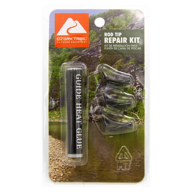 Alt view image 4 of 6 - (2 pack) Ozark Trail Fishing Rod Tip Repair Kit with 3 Guides and Glue Stick