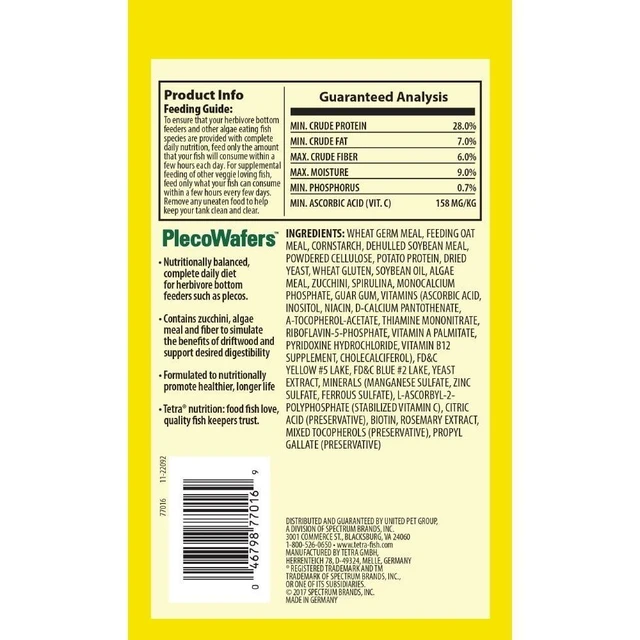Alt view image 4 of 6 - Tetra PlecoWafers, Nutritionally Balanced Fish Food for Algae Eaters, 3.03 oz.