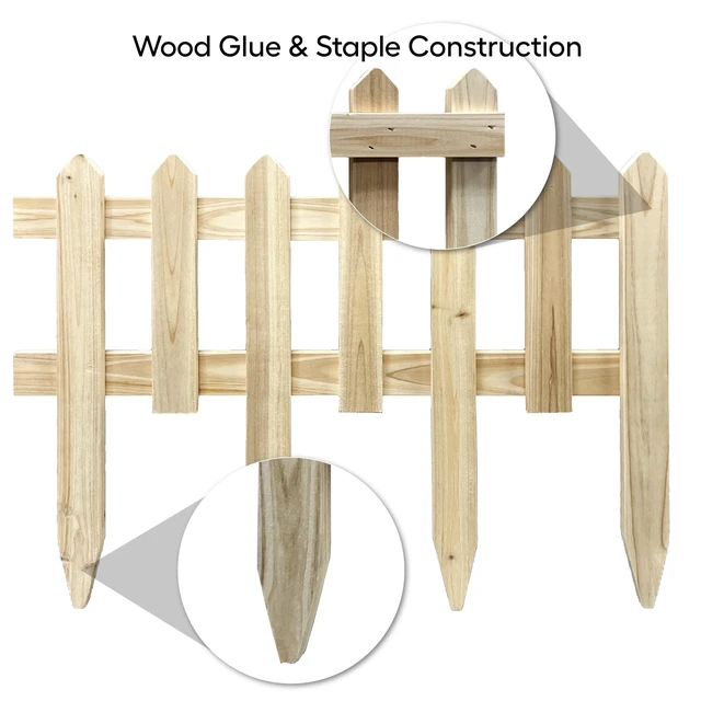 Alt view image 4 of 7 - Expert Gardener Wood Picket Garden Border Edging, 17 in H x 23.6 in W
