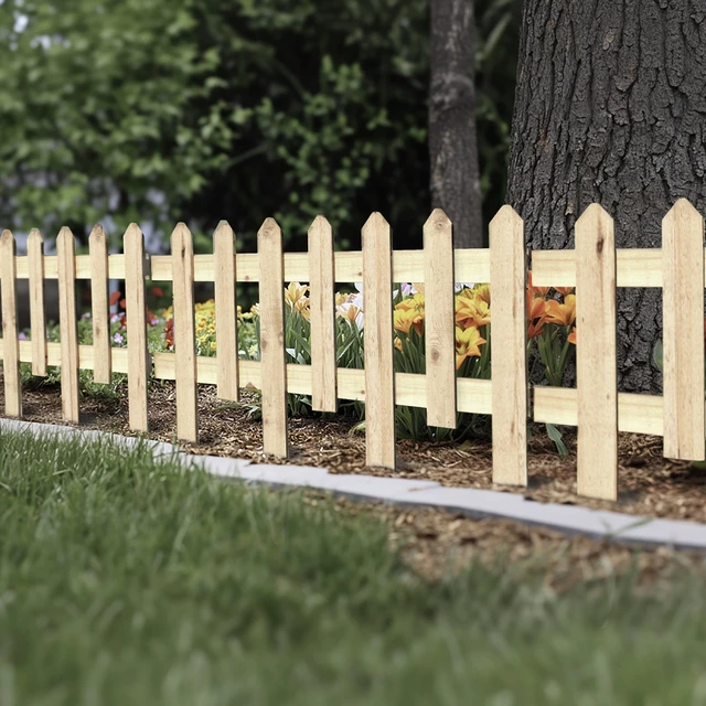 Alt view image 3 of 7 - Expert Gardener Wood Picket Garden Border Edging, 17 in H x 23.6 in W
