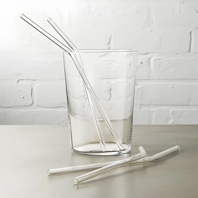 Alt view image 3 of 6 - Better Homes and Gardens Clear Borosilicate Glass Straws 4 Pack with Cleaning Brush