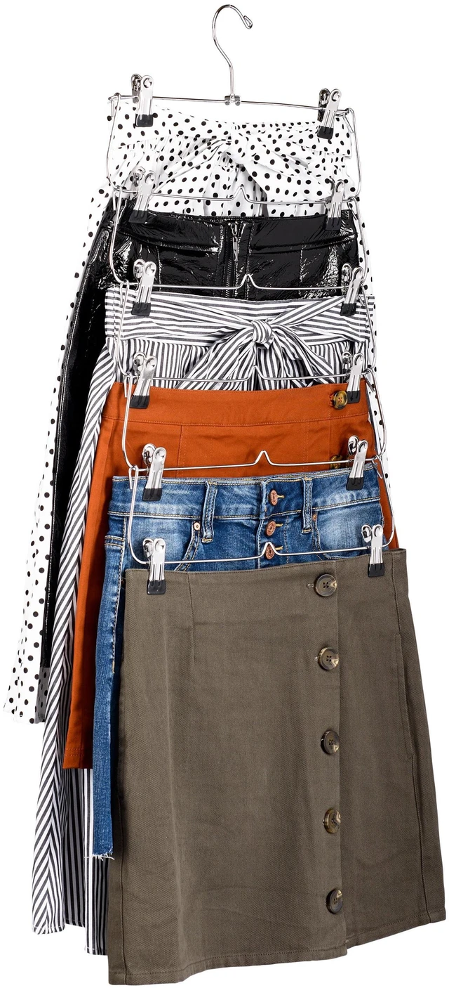 Alt view image 5 of 6 - Mainstays 6-Tier Space-Saving Chrome Metal Pant & Skirt Hanger
