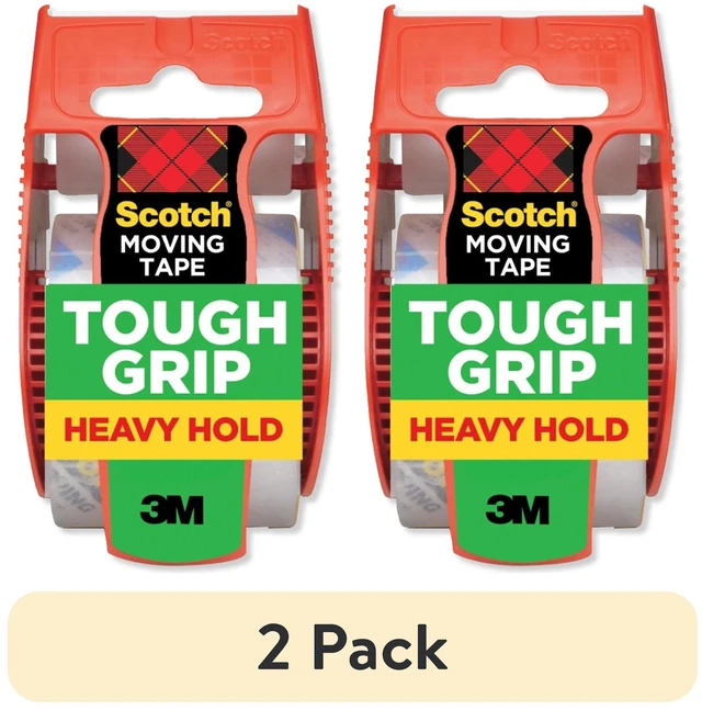 Main image of (2 pack) Scotch Tough Grip Moving Packaging Tape, Clear, 1.88 in x 925 in, 1 Roll