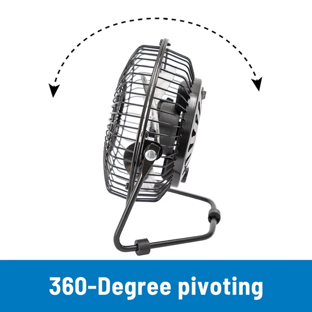 Alt view image 6 of 6 - Mainstays 4 in Metal USB-Powered Tiltable Personal Desk Fan, Black