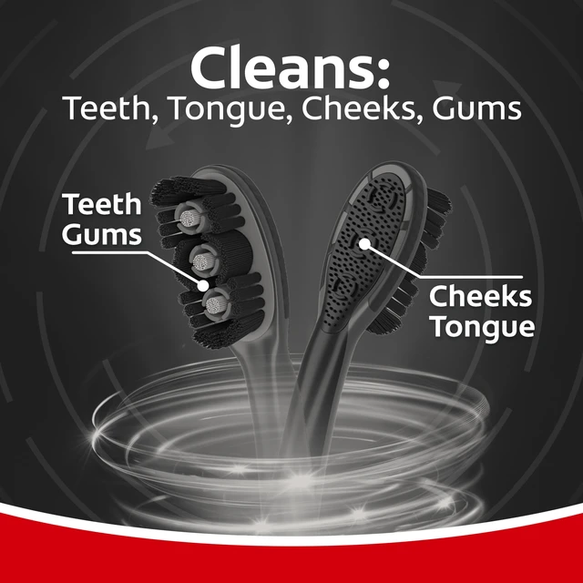 Alt view image 4 of 6 - Colgate 360 Vibrate Charcoal Battery Powered Electric Toothbrush with Soft Bristles, 1 Pack