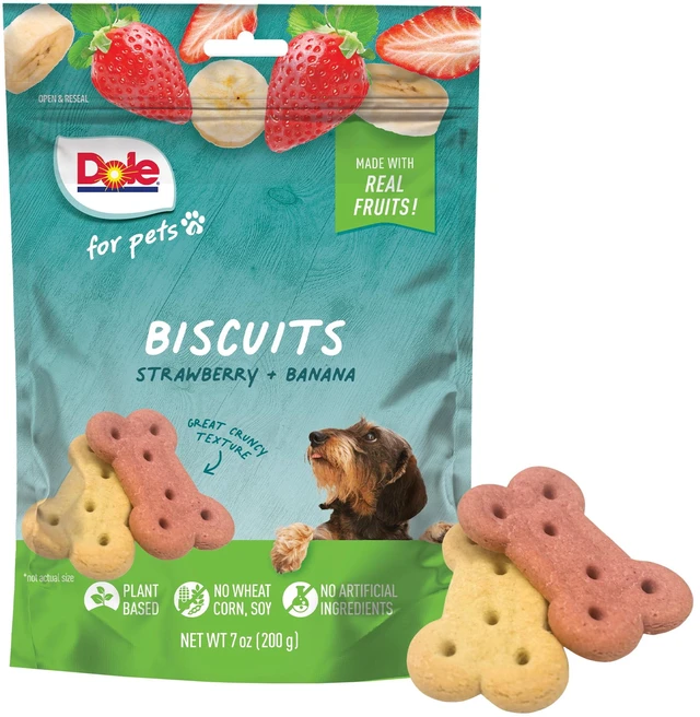 Main image of Dole Dog Biscuit Treats, Banana & Strawberry Flavor, Soy Free, 7oz