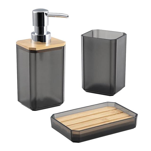 Alt view image 3 of 5 - Mainstays 3-Piece Bath Accessory Set Black