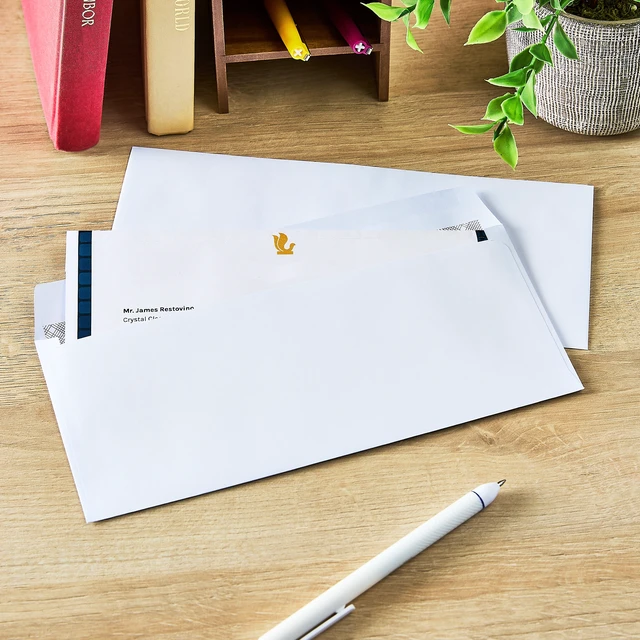 Alt view image 4 of 5 - Pen + Gear #10 Gummed Envelopes ,White, Security Tinted, Count per Pack 50 , Size - 4.125"x9.5"