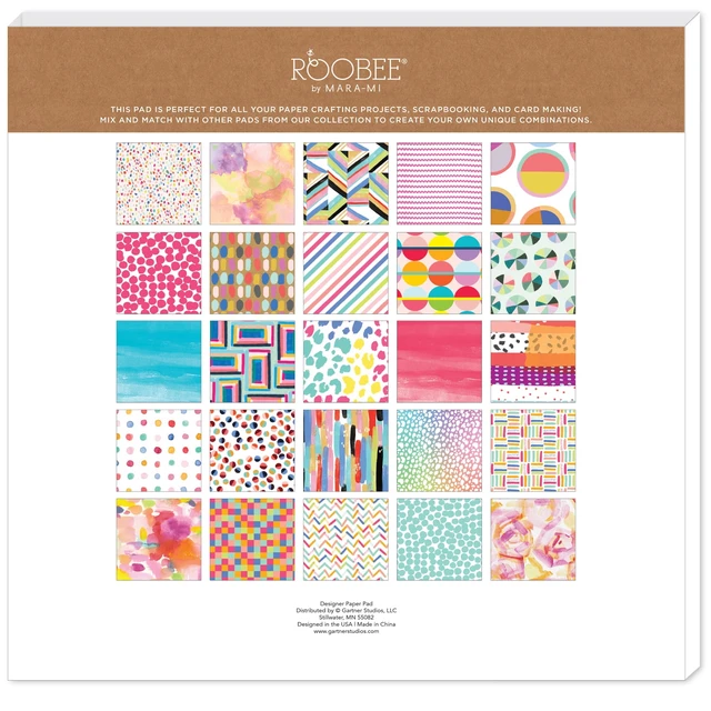 Alt view image 3 of 7 - Roobee by Mara Mi Multicolor Bright & Bold Paper Pad, 50 Sheets, 25 Designs