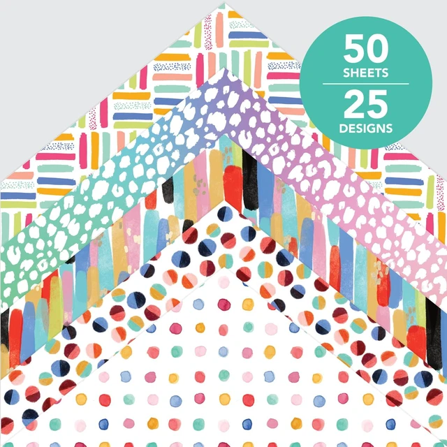Alt view image 2 of 7 - Roobee by Mara Mi Multicolor Bright & Bold Paper Pad, 50 Sheets, 25 Designs