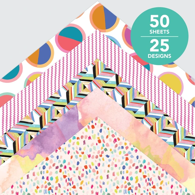 Alt view image 5 of 7 - Roobee by Mara Mi Multicolor Bright & Bold Paper Pad, 50 Sheets, 25 Designs