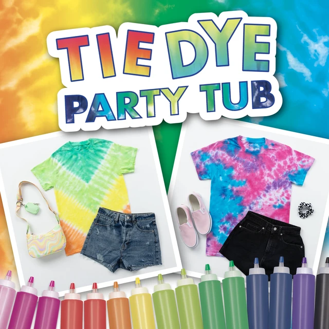 Alt view image 6 of 6 - Create Basics Tie Dye Party Tub with 18 Pre-Filled Bottles, Dye Refill Packs and Accessories