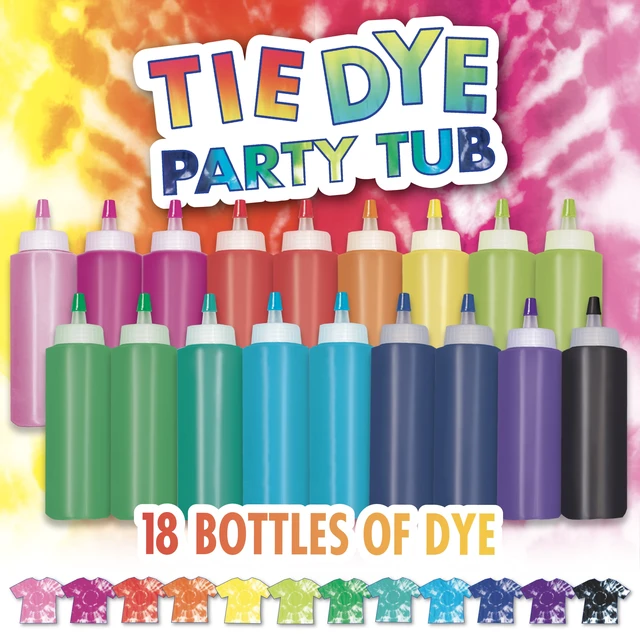 Alt view image 5 of 6 - Create Basics Tie Dye Party Tub with 18 Pre-Filled Bottles, Dye Refill Packs and Accessories