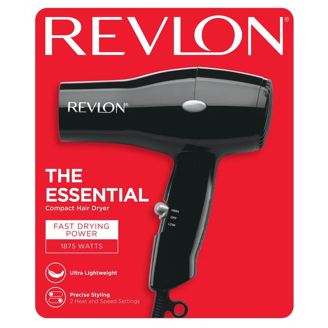 Alt view image 2 of 5 - Revlon 1875W Compact Hair Dryer, Black