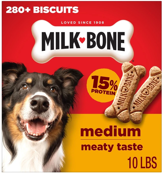 Main image of Milk Bone Crunchy Medium Dog Treats, 10 Lb. Box, Original Beef Flavor