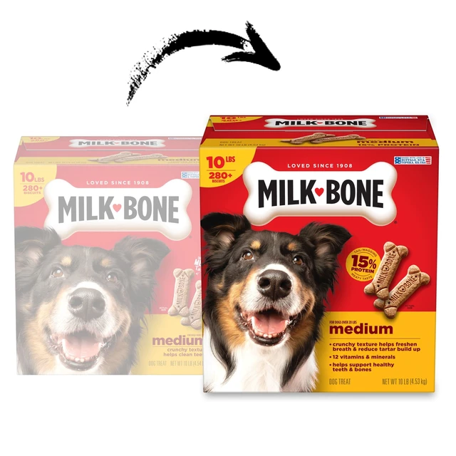 Alt view image 2 of 6 - Milk Bone Crunchy Medium Dog Treats, 10 Lb. Box, Original Beef Flavor
