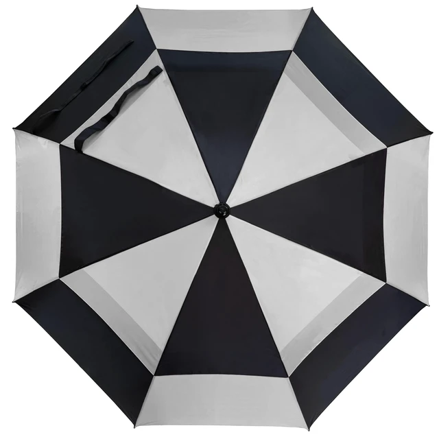Alt view image 2 of 4 - Weather Station Double Canopy Golf Rain Umbrella Gray Black