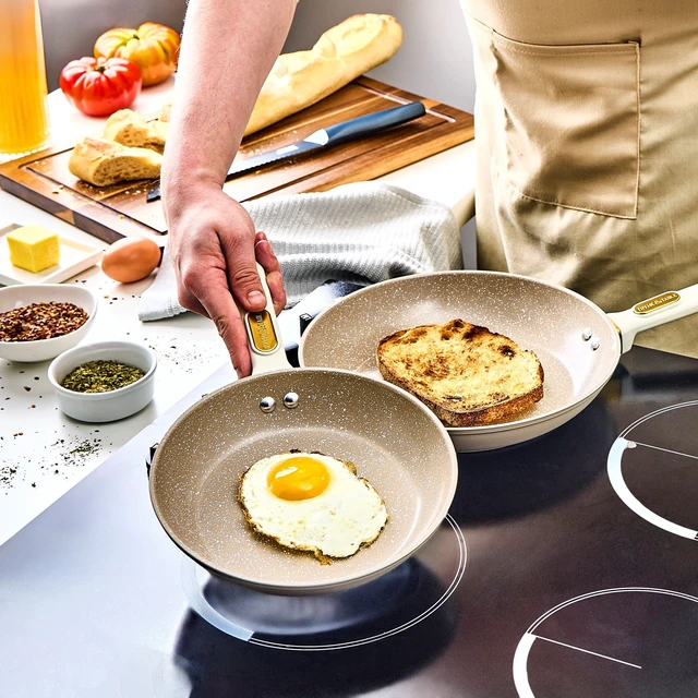 Alt view image 6 of 6 - Thyme & Table 8 in Ceramic Nonstick Fry Pan, Taupe & Gold