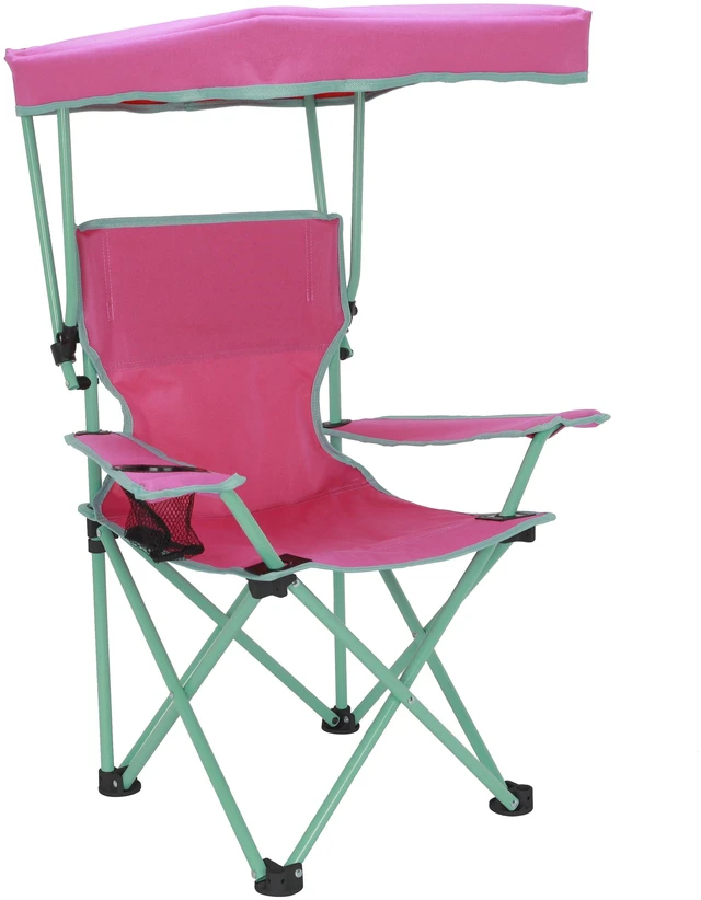 Main image of Ozark Trail Kids Canopy Chair with Safety Lock, 125 lb Capacity, Pink/Green