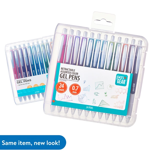 Alt view image 2 of 6 - Pen+Gear Retractable Gel Pens, Medium Point, 0.7mm, Assorted Colors, 24 Count