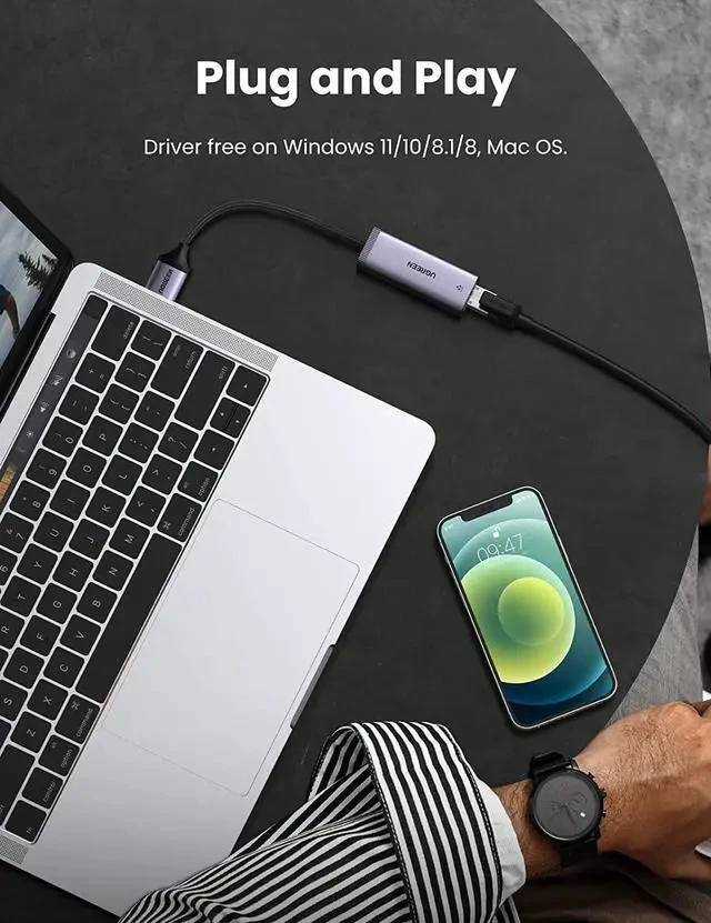 Alt view image 4 of 7 - USB Ethernet Adapter USB 3.0 to 10 100 1000 Mbps Gigabit LAN Network Adapter Mini RJ45 Internet Adapter Compatible with Nintendo Switch Laptop PC MacBook Surface XPS Raspberry Pi 4b and More