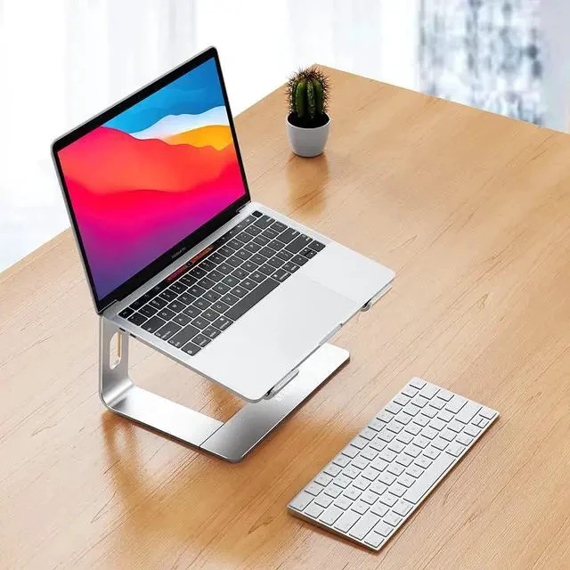 Alt view image 2 of 7 - LS03 Aluminum Laptop Stand Ergonomic Detachable Computer Stand Notebook Riser Compatible with Air Pro HP More 10-15.6 Laptops Silver