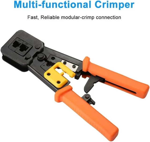 Alt view image 3 of 4 - EZ RJ45 Crimp Tool Pass Through Cat5 Cat5e Cat6 Crimping Tool for RJ45/RJ12, CAT5, CAT5e, CAT6 Regular and End-Pass-Through connectors
