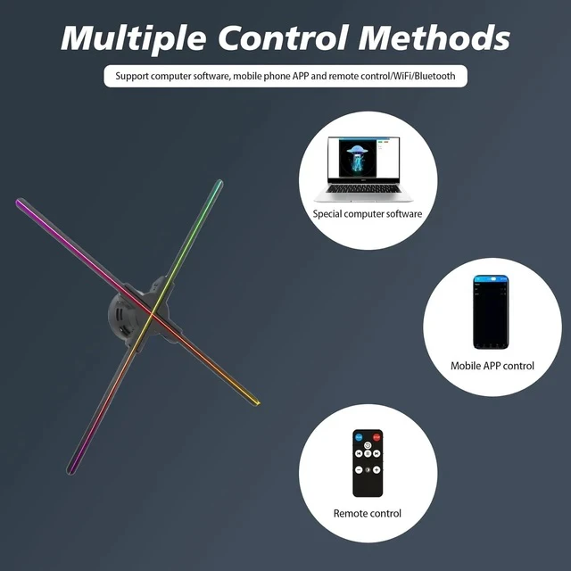 Alt view image 5 of 7 - 3DhologramFan 22'' LED Display With Seamless Multi-Device Splicing HD Holographic Fan Support WiFi & App And Remote Control For Creating Large Advertising Walls In Business Events Shops Exhibitions