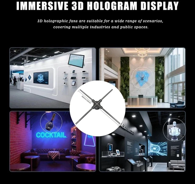 Alt view image 6 of 7 - 3DhologramFan 22'' LED Display With Seamless Multi-Device Splicing HD Holographic Fan Support WiFi & App And Remote Control For Creating Large Advertising Walls In Business Events Shops Exhibitions