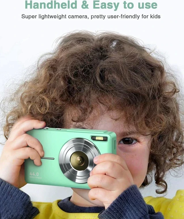 Alt view image 3 of 6 - Lecran Digital Camera, FHD 1080P Kids Camera with 32GB Card, 2 Batteries, Lanyard, 16X Zoom Anti Shake, 44MP Compact Portable Small Point and Shoot Camera for Kid Student Children Teen Girl Boy(Green)