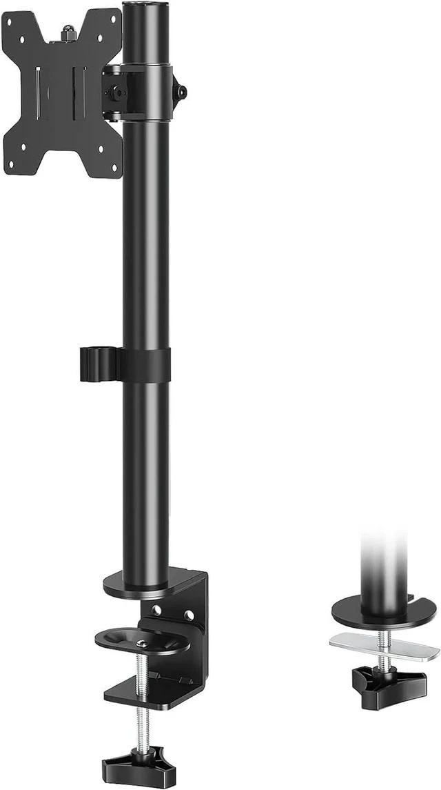 Main image of MOUNTUP Single Monitor Mount, Adjustable Monitor Stand for Max 32 Inch Flat Curved Computer Screen, Monitors Arm Desk Mount Fit VESA 75x75& 100x100, up to 17.6lbs, with C-Clamp and Grommet Base, Black