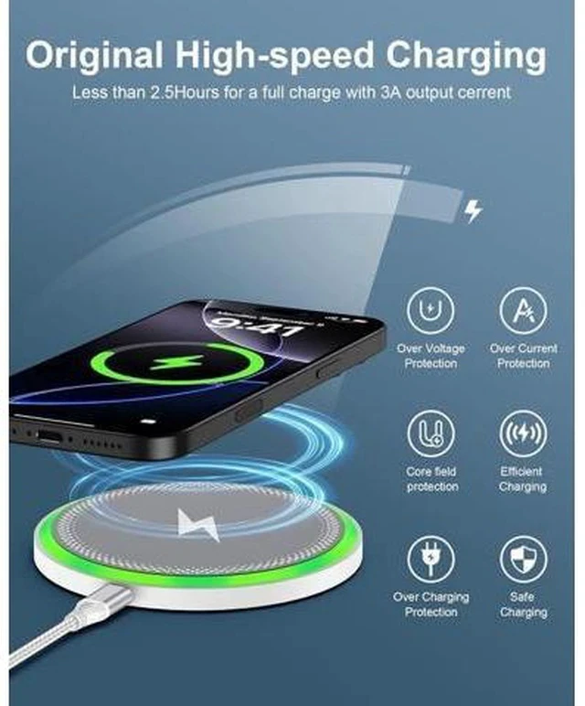 Alt view image 2 of 7 - Pixel 10 Pro XL Wireless Charger Android Fast Charging For Google Pixel 10 9 Pro Xl 8 8a 7 15w Wireless Charging Pad with Block Cargador Inalmbrico Para For Galaxy S25 iPhone 17 16e 16Pro Max