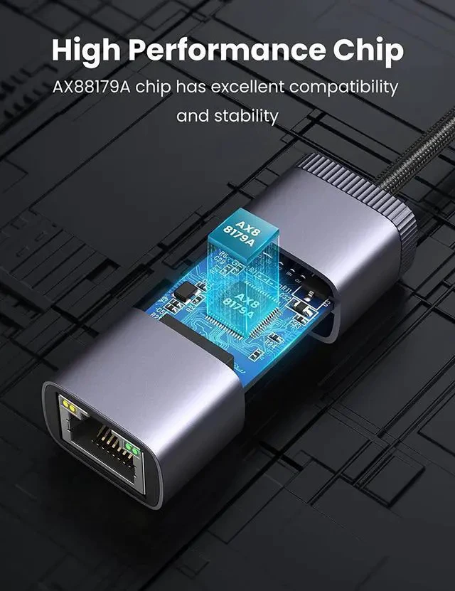 Alt view image 7 of 7 - USB Ethernet Adapter USB 3.0 to 10 100 1000 Mbps Gigabit LAN Network Adapter Mini RJ45 Internet Adapter Compatible with Nintendo Switch Laptop PC MacBook Surface XPS Raspberry Pi 4b and More