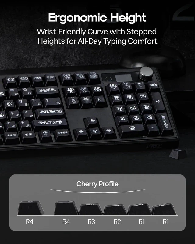Alt view image 7 of 7 - x vvyruus Retromania Keycaps Set - 130 Keys Five-Side Dye-sub PBT Keycaps, Cherry Profile, MX-Style Compatible for 60%/65%/75%/TKL/96%/Full Size ANSI Layout Mechanical Gaming Keyboards