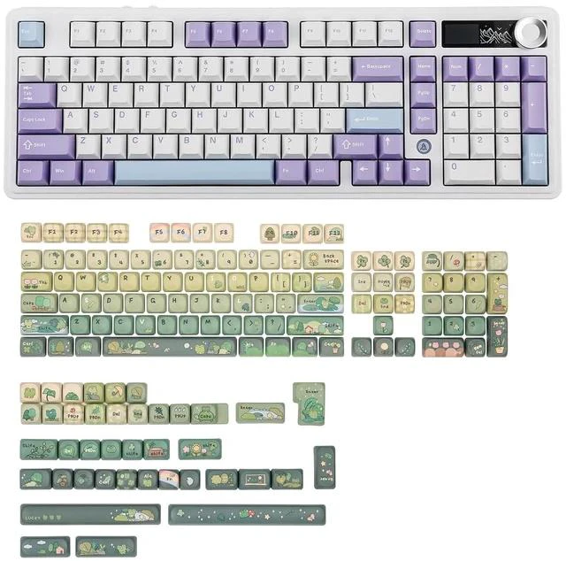 Main image of AJAZZ AK980 98% Mechanical Keyboard with KiiBoom X Cosydiaries Rainy Froggy Day Keycap Set