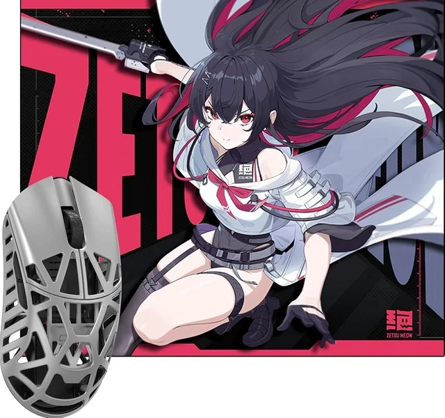 Alt view image 7 of 7 - WLMOUSE Beast X Pro Magnesium Gaming Mouse(Silver,TTC Switch,Side Slits)+ZETSUMEOW REN Yaiba Mouse Pad(Black)