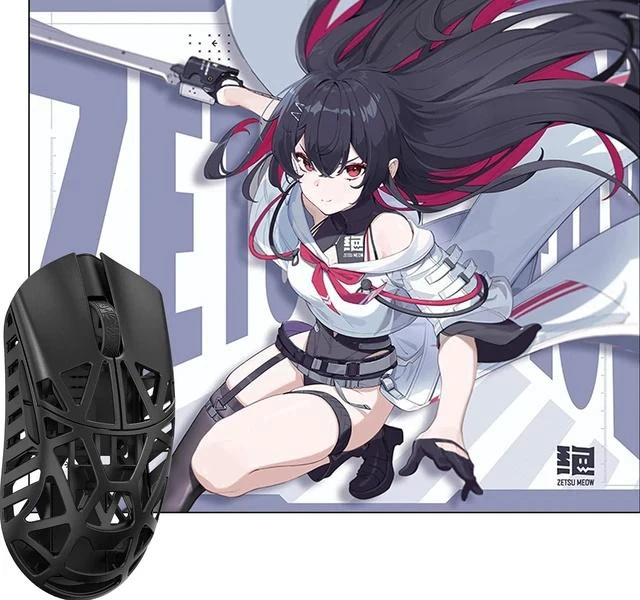 Main image of WLMOUSE Beast X Pro Magnesium Gaming Mouse(Black,TTC Switch,Side Slits)+ZETSUMEOW REN Yaiba Mouse Pad(White)