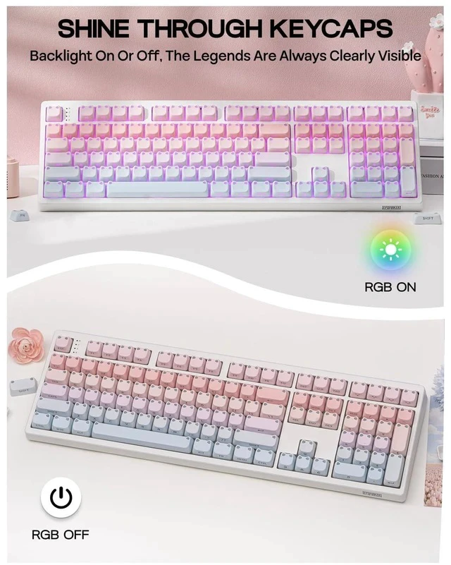 Alt view image 5 of 7 - Shimmeow Cute Cat Themed Keycaps Set for MX Mechanical Keyboard | 113 Keys, Shine Through, MAO Profile, PBT+PC Material, Compatible for 60%/65%/75%/TKL/96%/Full-Sized ANSI Layout (Nebula)