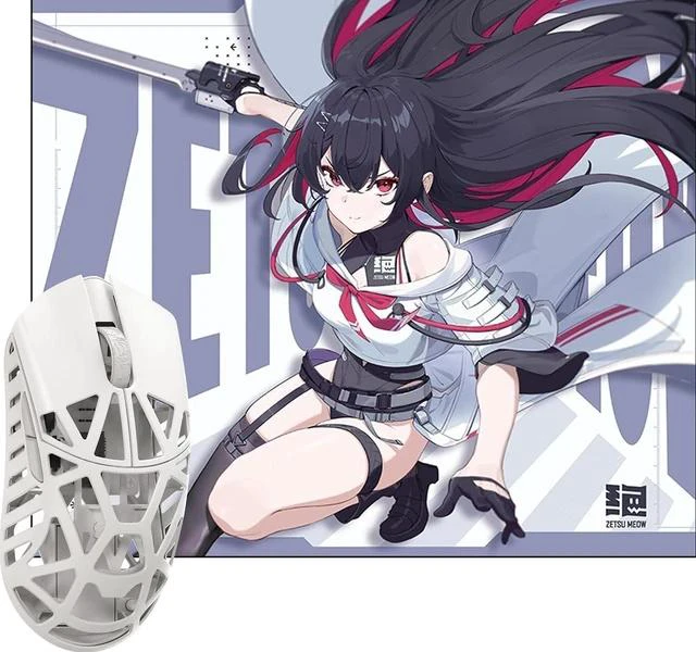 Main image of WLMOUSE Beast X Pro Magnesium Gaming Mouse(Milky White,OM Switch,Side Slits)+ZETSUMEOW REN Yaiba Mouse Pad(White)