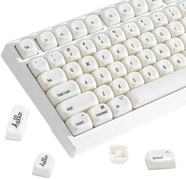 Main image of 126-Key Ceramic keycaps Style, MOA Profile, Elegant Minimalist Design, Dye-Sublimated PC Keycaps wit
